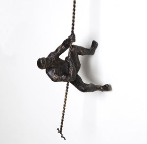 BRONZE CLIMBING MAN